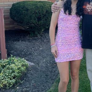 Windsor Pink Sparkly Homecoming Dress